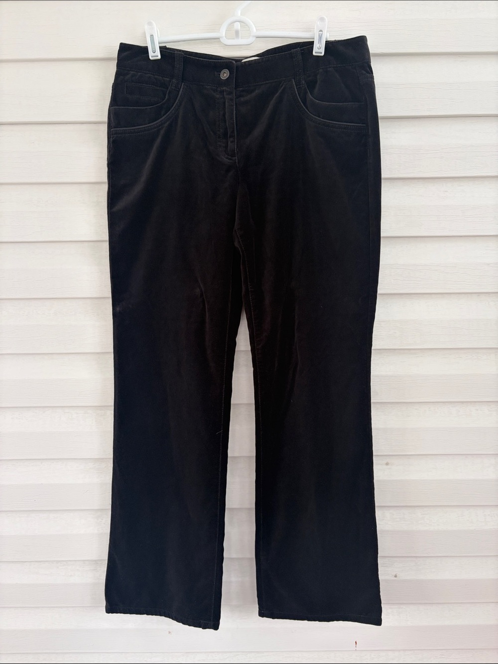 LOFT Marisa Black Velvet Pants 8 Straight Leg Y2K Holiday